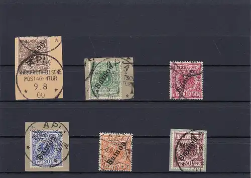 Samoa: Min. 1-6, cacheté, en partie des lettres