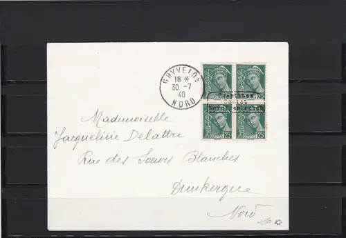 France: Min. 11 I sur lettre dans le Quadruple Bloc, porto-juste