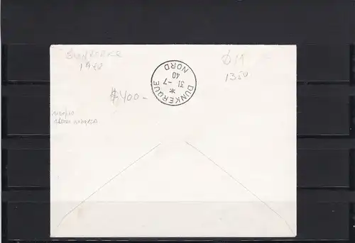 Frankreich: MiNr. 11 I auf Brief im Vierer-Block, portogerecht