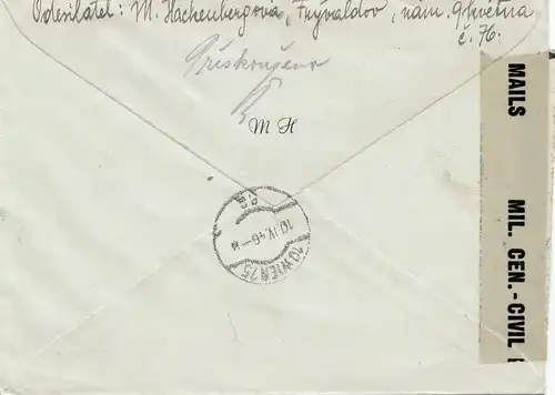 République tchèque: 1946: recommandé Ondrejovice à Vienne, censure