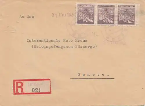 Tschecheslowakei: 1945: Einschreiben nach Genf