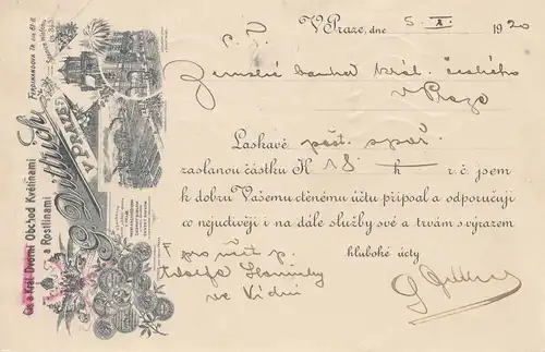 République tchèque: 1920: Carte postale.