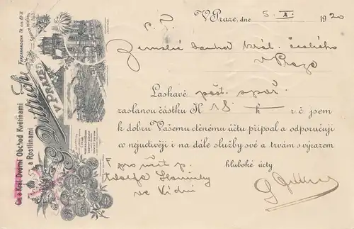 Tschecheslowakei: 1920: Postkarte