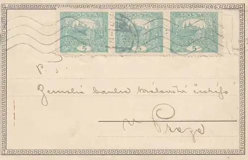 Tschecheslowakei: 1920: Postkarte