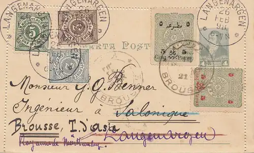 Türkei: 1898: Brousse nach Langenargen, Kartenbrief