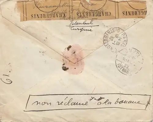 Türkei: 1932: Einschreiben Istanbul nach Paris, geöffnet