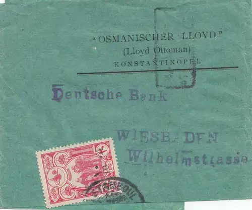 Türkei: Streifband 1916 nach Wiesbaden