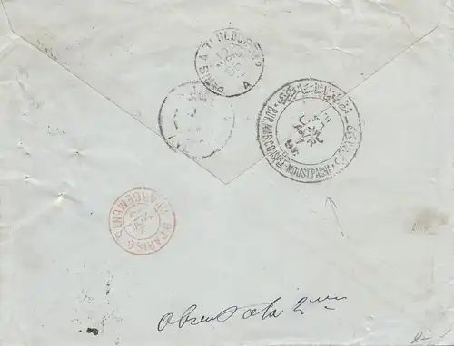 Türkei: 1895: Einschreiben Constantinople nach Frankreich