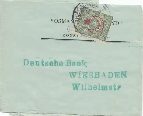 Türkei: 1916: Streifband nach Wiesbaden