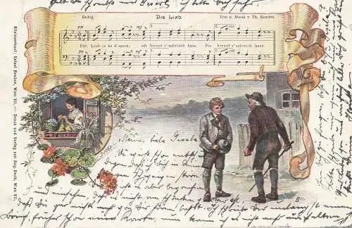 Ungarn: 1899: Postkarte mit Lied nach Wien