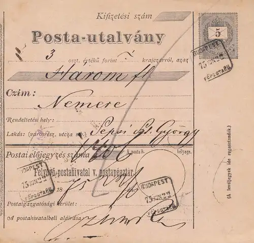 Ungarn: 1922: Paketkarte 