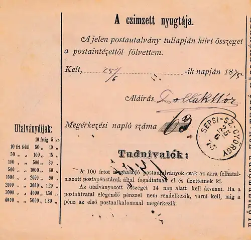 Hongrie: 1922: Carte de paquets