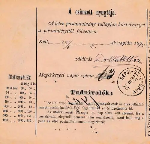 Ungarn: 1922: Paketkarte 