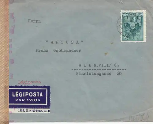 Ungarn: 1943: Lufpost nach Wien, OKW Zensur