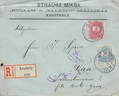 Hongrie: 1898: Inscription Keszthely à Vienne