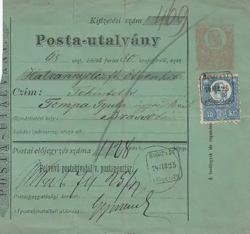Ungarn: 1874: Paketkarte nach Brasso