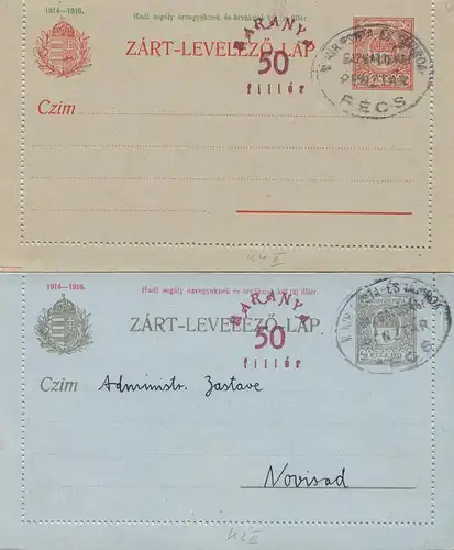 Hongrie: 2x lettre de carte de crédit Tout