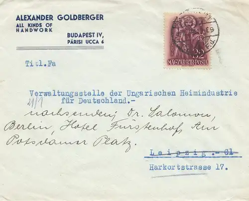 Hongrie: 1938: Budapest vers Leipig