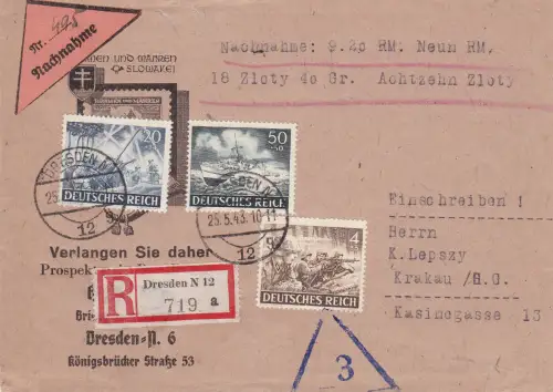 GG: Nachnahme Einschreiben von Dresden nach Krakau