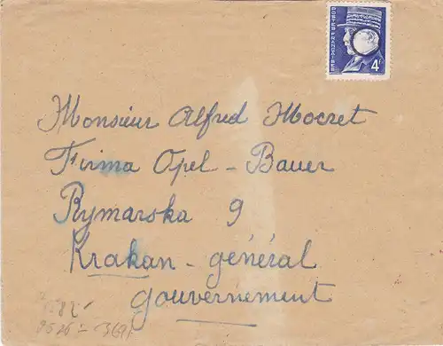 GG: Brief aus Frankreich nach Krakau, OKW Zensur