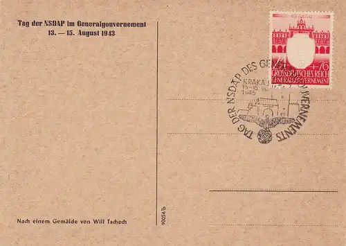 GG: offiz. Gedenkarte G15: NSDAP: dunkleres Papier