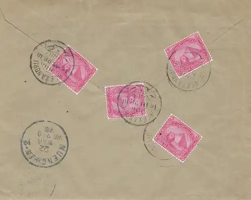 Egypte/Egypte: 1898 Inscription Alexandrie à Munich