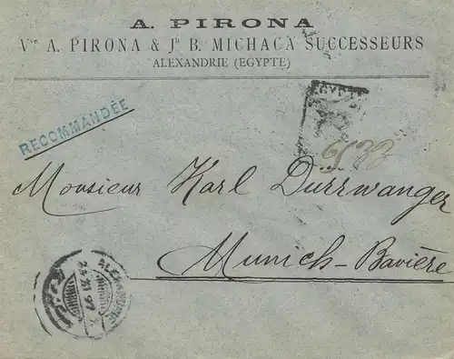 Egypte/Egypte: Inscription 1897 Alexandrie à Munich