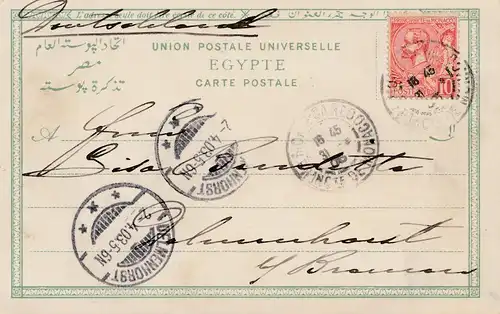 Ägypten/Egypte: 1903 Ansichtskarte Cairo nach Delmenhorst