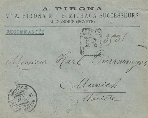 Egypte 1897: Inscrivez-vous à Alexandrie pour Munich
