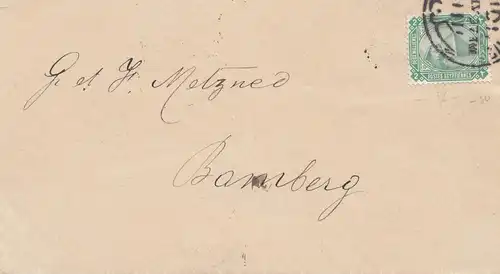 Ägypten/Egypte: 1897: Brief von Alexandria nach Bamberg