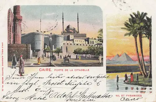 Ägypten/Egypte: 1902: Ansichtskarte Port de la Citadelle nach Port. Ost Afrika