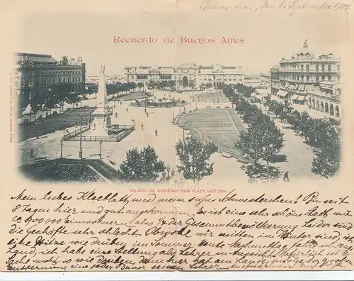 Argentine: 1901: grande carte de vue Buenos Aires vers Niedersedlitz