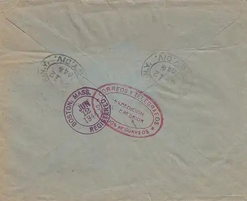 Argentine: 1944: Enregistré Ministerio del Interior vers États-Unis/Boston Mass.