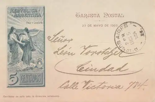 Argentine: 1904: Carte de Buenos Aires