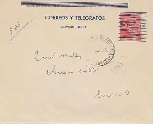 Argentine: 1910: Affaire entière: SIN VALOR POSTAL