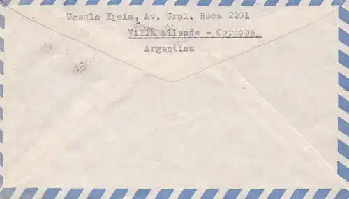 Argentinien: 1968: Einschreiben Luftpost Villa Allende nach München