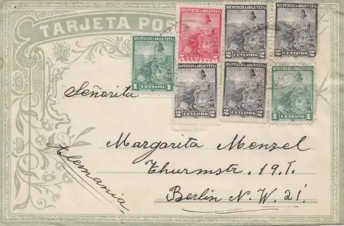 Argentine: 1906: Lettre à Berlin.