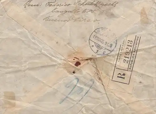 Argentine: 1905: Lettre recommandé pour Magdeburg