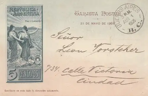 Argentinien: 1905: Ansichtskarte Lago Mascardi - Rio Negro