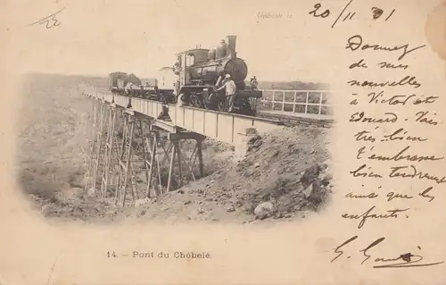 Äthiopien: 1901: Ansichtskarte Pont du Chébelé nach Alger