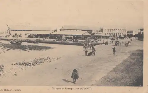 Éthiopie: 1914: Carte de visite Djibouti - Airport, Hangar