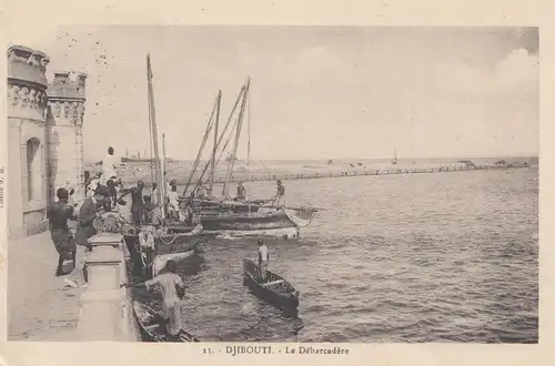 Äthiopien: 1926: Ansichtskarte Djibouti, Le Bébarcadére nach USA