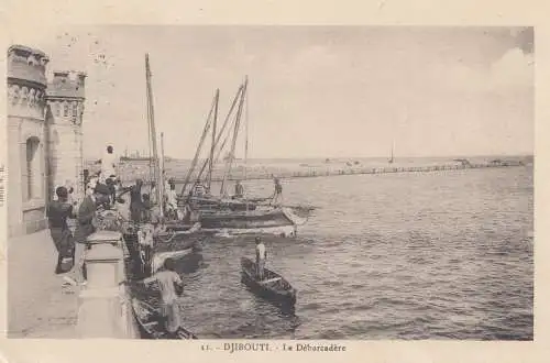 Éthiopie: 1926: Carte de vue Djibouti, Le Bébarcadére vers les États-Unis