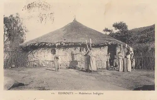 Äthiopien: 1924: Ansichtskarte Cote Francaise Djibouti Habitation nach Paris
