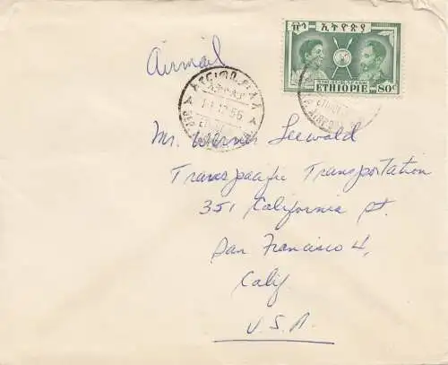 Éthiopie: Lettre d'Addis-Ababa aux États-Unis en 1956