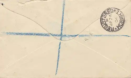 Australie: 1906: Letter to Hobart/Tasmania