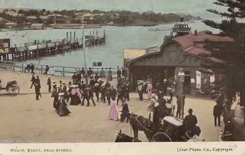 Australien: 1908: Postcard Sydney Wharf, to Algier, Fine