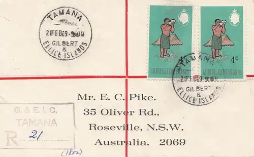 Australie: 1969: Tamana Registered to Roseville NSW