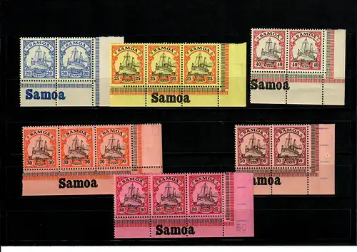 Deutsche Kolonien: Samoa 6x mit Inschrift Eckrand