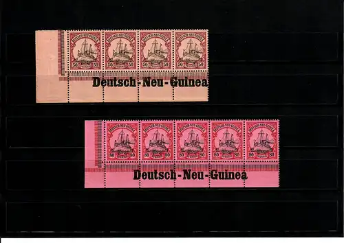 Deutsche Kolonien: Deutsch-Neu-Guinea, 2x Eckrand mit Inschrift